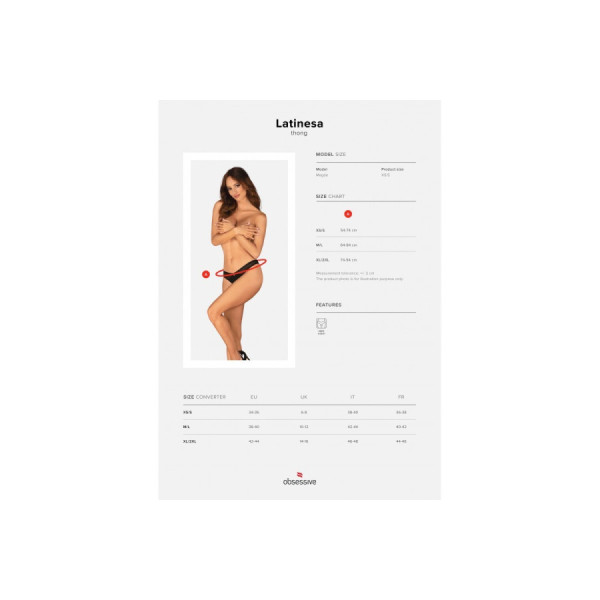 Latinesa string ouvert - Noir